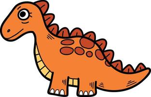 A cartoon dinosaur with a smile on its face vector