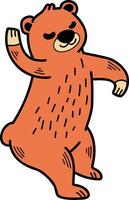 A cartoon bear is standing and looking at the camera vector