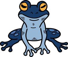 A frog with eyes is sitting on a white background vector