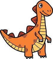 A cartoon dinosaur with a smile on its face vector