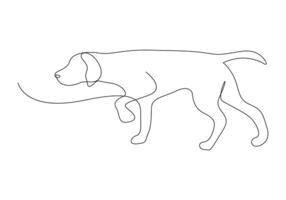 perro en uno continuo línea dibujo Pro ilustración vector