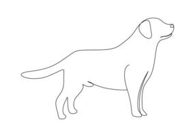 perro en uno continuo línea dibujo Pro ilustración vector