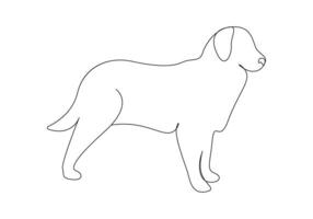 Dog in one continuous line drawing pro illustration vector