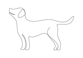 perro en uno continuo línea dibujo Pro ilustración vector