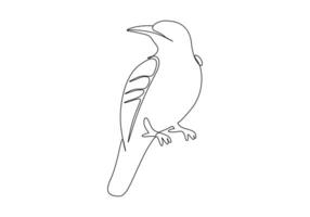 Bird single line drawing digital illustration vector