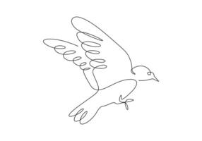 Bird single line drawing digital illustration vector