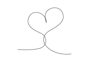 Hearts continuous single line drawing valentines day digital illustration vector