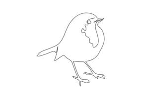Bird single line drawing digital illustration vector