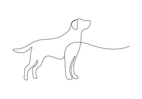 perro en uno continuo línea dibujo Pro ilustración vector