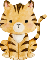 watercolor tiger sitting png