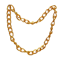 3d guld kedjelänk halsband png