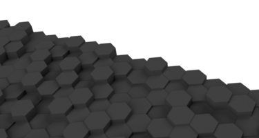 black abstract 3d hexagonal mesh object png