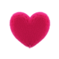 fluffy 3d fuzzy valentines heart png