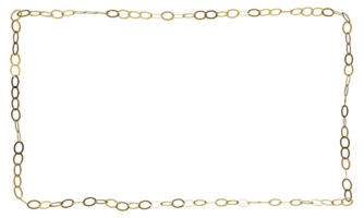 3d gold chain rectangular frame png