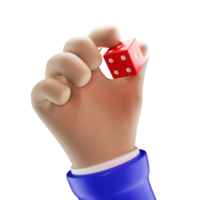 3d mano Tenere rosso casinò dado png