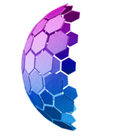colourful abstract 3d hexagonal mesh object png