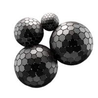 black abstract 3d hexagonal mesh object png