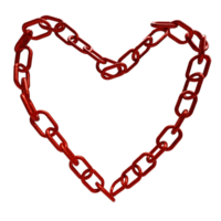 heart shaped 3d red chainlink necklace png