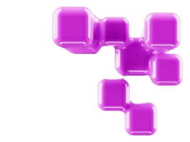 kleurrijk 3d kubus vormig deeltje metaballs png