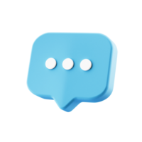 3d typing speech bubble icon on transparent background png