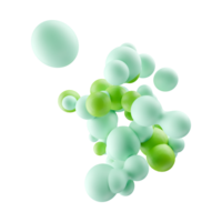 abstrait 3d Metaball liquide particules sur transparent Contexte png