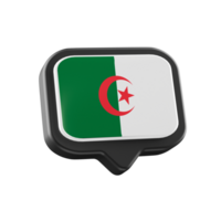 3d algerian flag icon on transparent background png