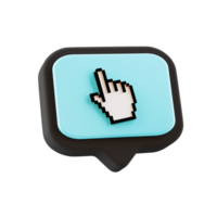 3d cursor on popup icon, on transparent background png