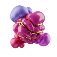 resumen 3d inflado objeto en transparente antecedentes png