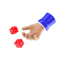 3d hand- rollend rood casino Dobbelsteen png