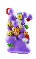 abstrakt 3d metaball flytande partiklar på transparent bakgrund png