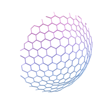 abstract 3d hexagonal mesh object png