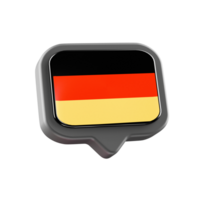 german flag on 3d speech bubble popup icon png