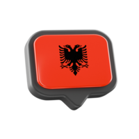 albanisch Flagge auf 3d aufpoppen Rede Blase Symbol png