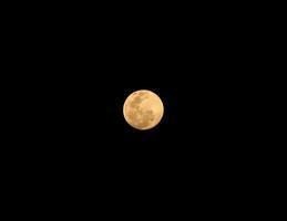 The full moon shines in the dark sky. photo