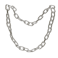 3d silver chain necklace on transparent background png
