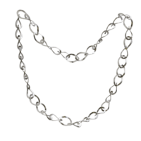 3d silver chain necklace on transparent background png