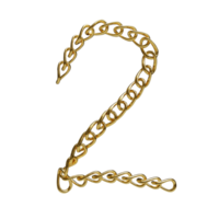 3d number 2 made from gold chains png