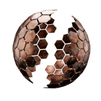 abstract 3d hexagonal mesh object png