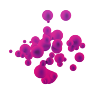 abstract 3d metaball liquid particles on transparent background png