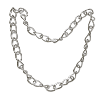 3d argento catena collana su trasparente sfondo png