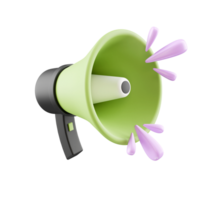 3d megaphone speaker icon on transparent background png