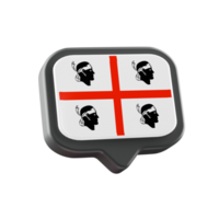 sardinian flag on 3d speech bubble icon, transparent background png