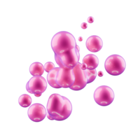 abstrait 3d Metaball liquide particules sur transparent Contexte png