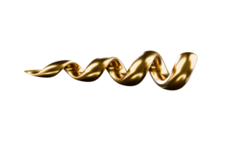 colourful gold 3d spiral on transparent background png