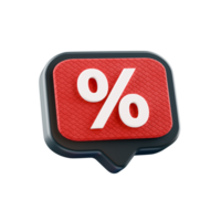 3d speech bubble sales icon on transparent background png