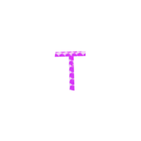 letter T reflective sticky tape object on transparent background png