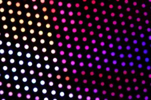 Abstract blurred circle lights panel background. Holiday decorations. photo