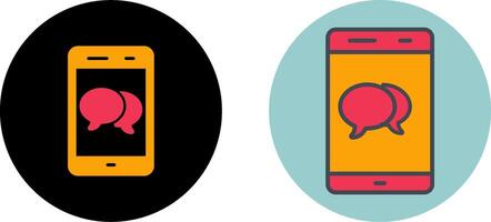 Double Message Bubble Icon Design vector