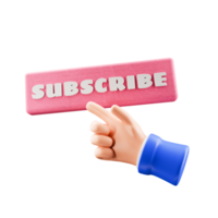 3d subscribe button on transparent background png