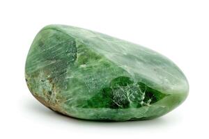 Jade stone on white background with clipping path. photo